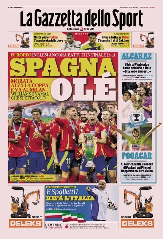 Rassegna stampa: prime pagine quotidiani sportivi - 15 luglio 2024 29 IMG 4954