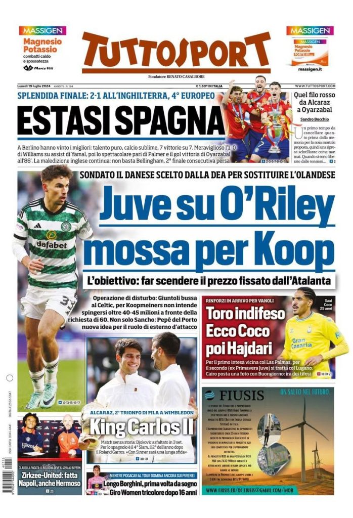 Rassegna stampa: prime pagine quotidiani sportivi - 15 luglio 2024 27 IMG 4956