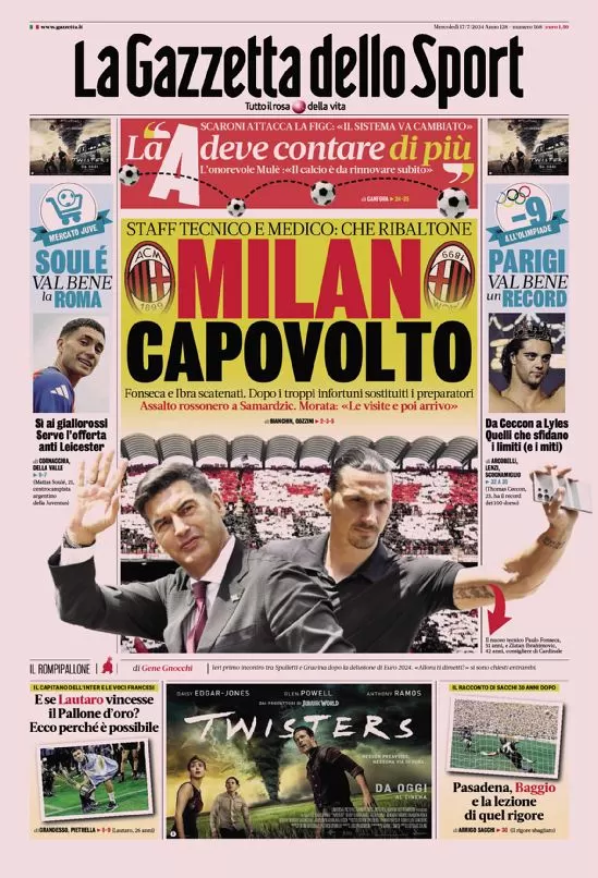 Rassegna stampa: prime pagine quotidiani sportivi - 17 luglio 2024 29 IMG 5036
