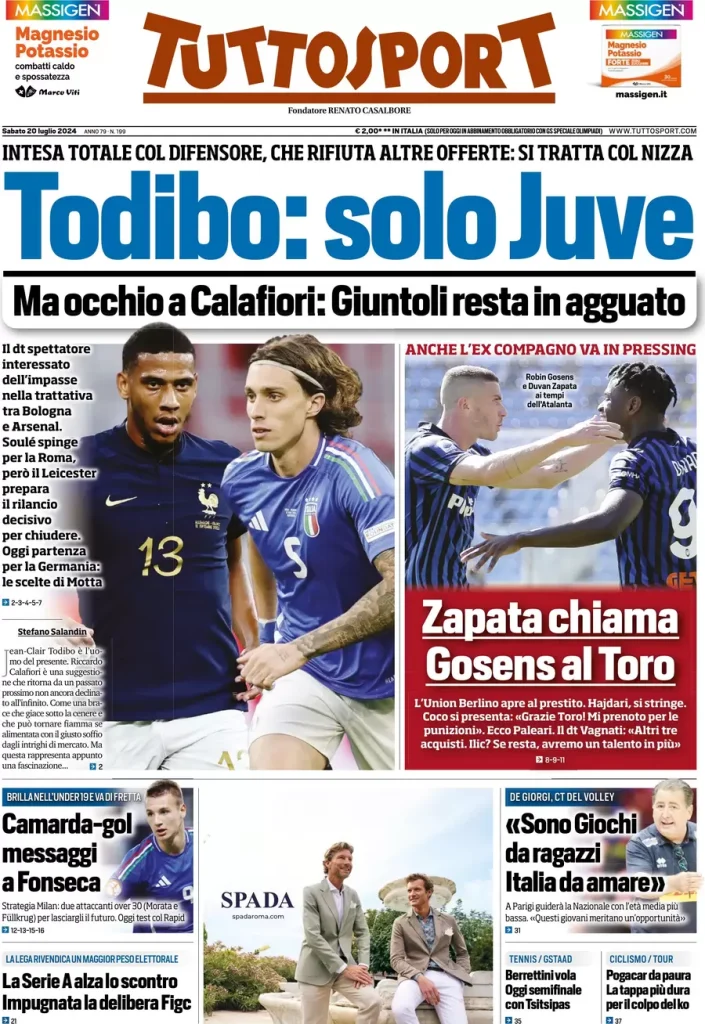 Rassegna stampa: prime pagine quotidiani sportivi - 20 luglio 2024 27 IMG 5189