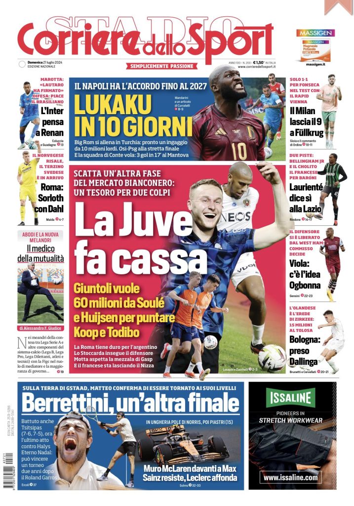 Rassegna stampa: prime pagine quotidiani sportivi - 21 luglio 2024 27 IMG 5216