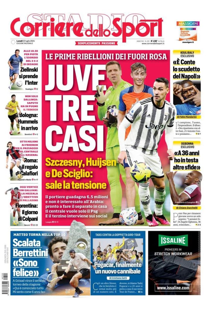 Rassegna stampa: prime pagine quotidiani sportivi - 22 luglio 2024 28 IMG 5239