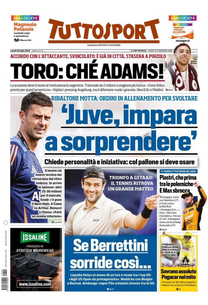 Rassegna stampa: prime pagine quotidiani sportivi - 22 luglio 2024 27 IMG 5240
