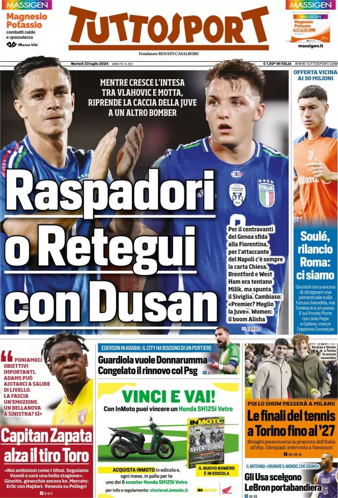 Rassegna stampa: prime pagine quotidiani sportivi - 23 luglio 2024 29 IMG 5261