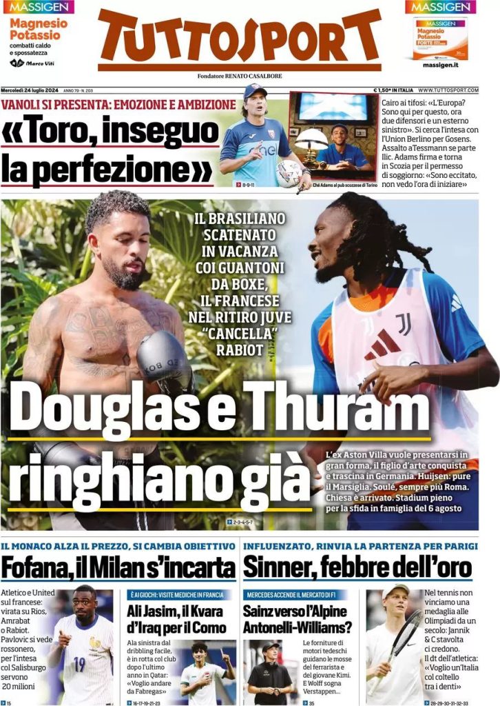 Rassegna stampa: prime pagine quotidiani sportivi - 24 luglio 2024 27 IMG 5295