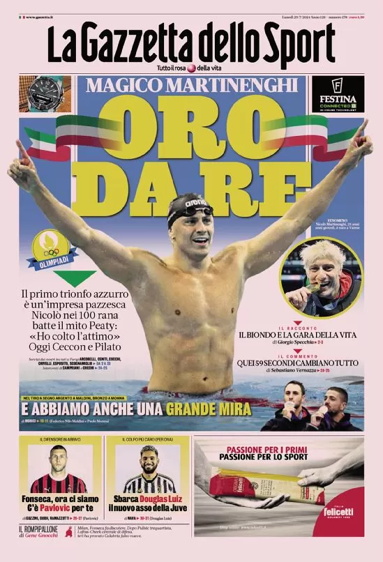 Rassegna stampa: prime pagine quotidiani sportivi - 29 luglio 2024 29 IMG 5483