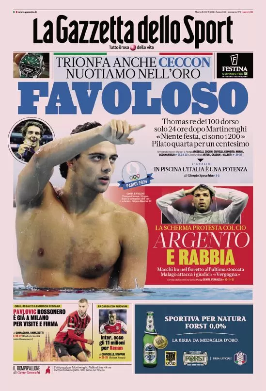 Rassegna stampa: prime pagine quotidiani sportivi - 30 luglio 2024 29 IMG 5521