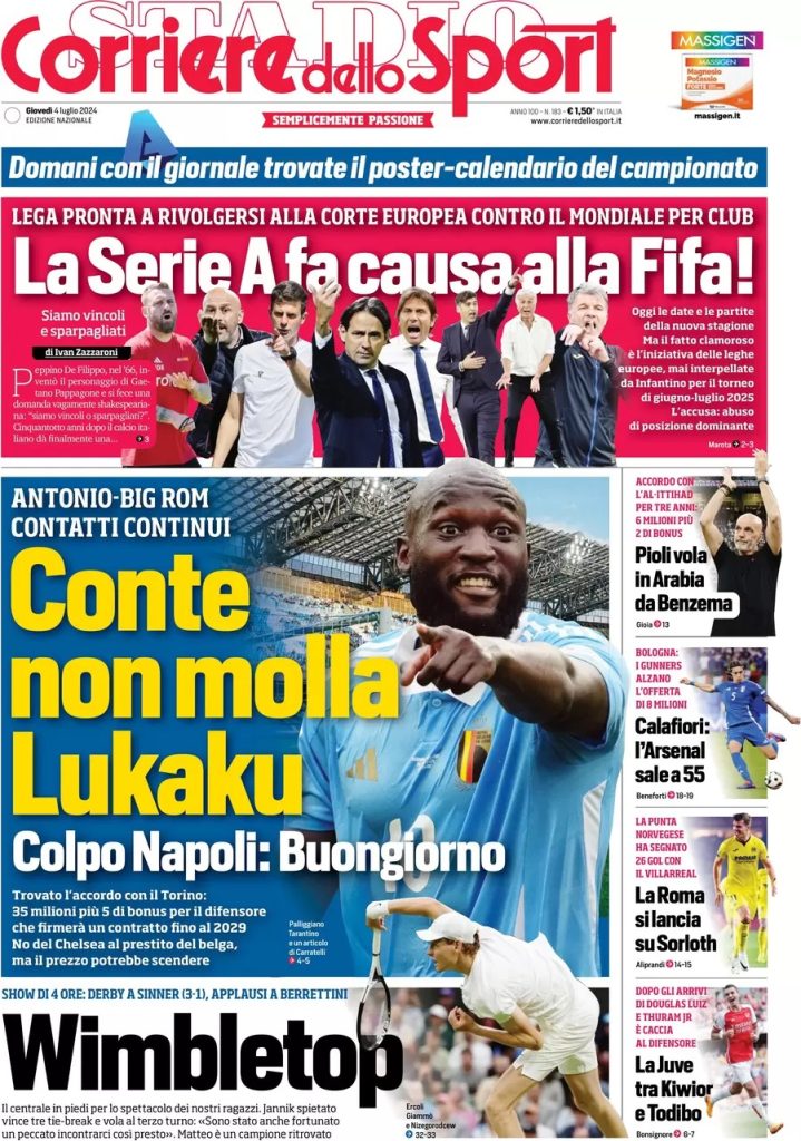 Rassegna stampa: prime pagine quotidiani sportivi - 4 luglio 2024 28 WhatsApp Image 2024 07 04 at 07.46.12