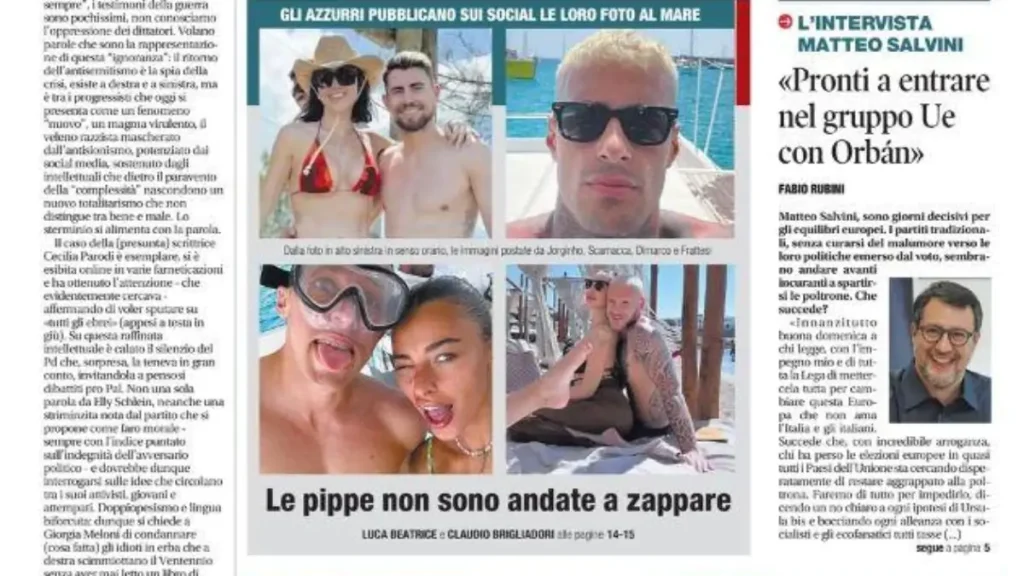 Libero spara a zero sugli Azzurri: «Le PIPPE non sono andate a zappare» - FOTO 27 Libero Italia