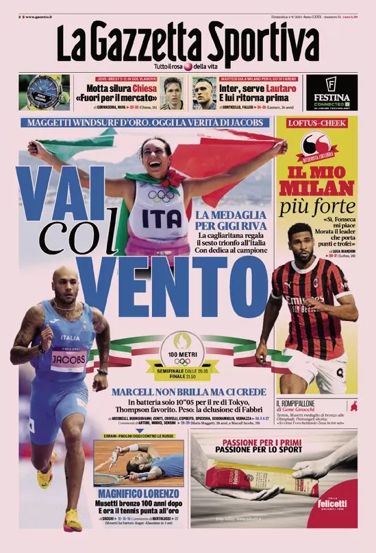 Rassegna stampa: prime pagine quotidiani sportivi - 4 agosto 2024 29 IMG 5623