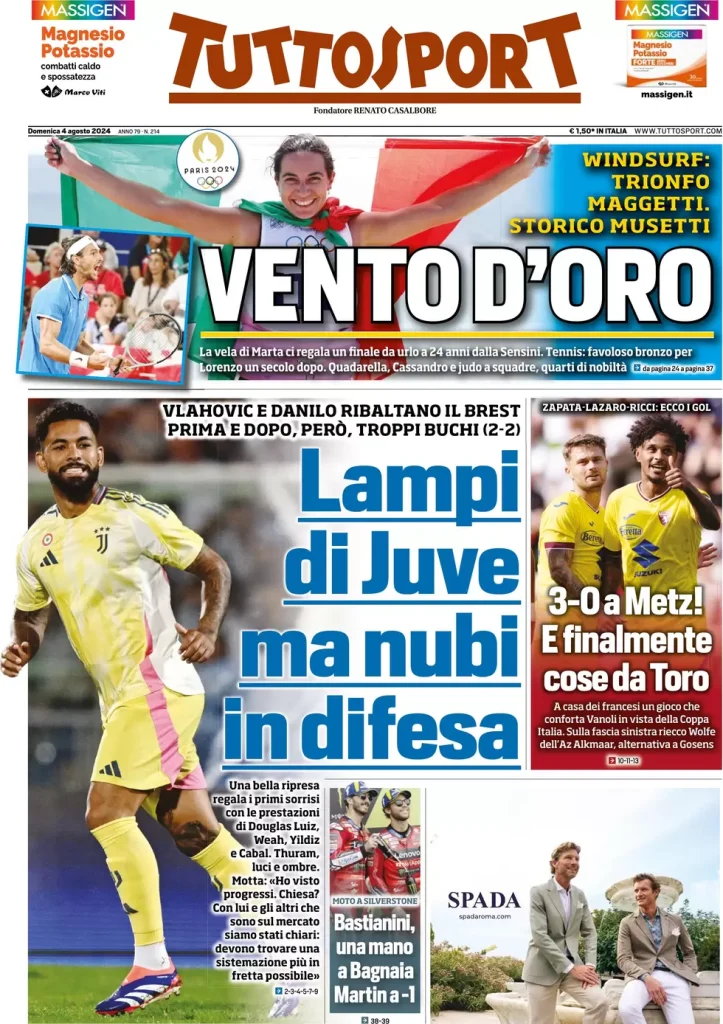 Rassegna stampa: prime pagine quotidiani sportivi - 4 agosto 2024 27 IMG 5625
