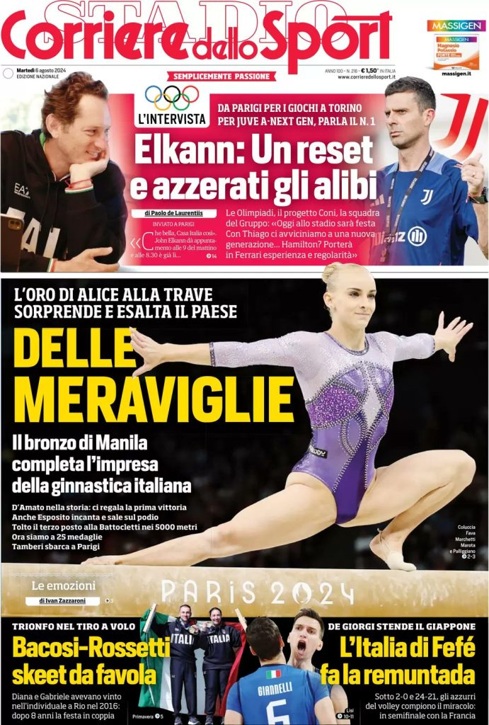 Rassegna stampa: prime pagine quotidiani sportivi - 6 agosto 2024 28 IMG 5691