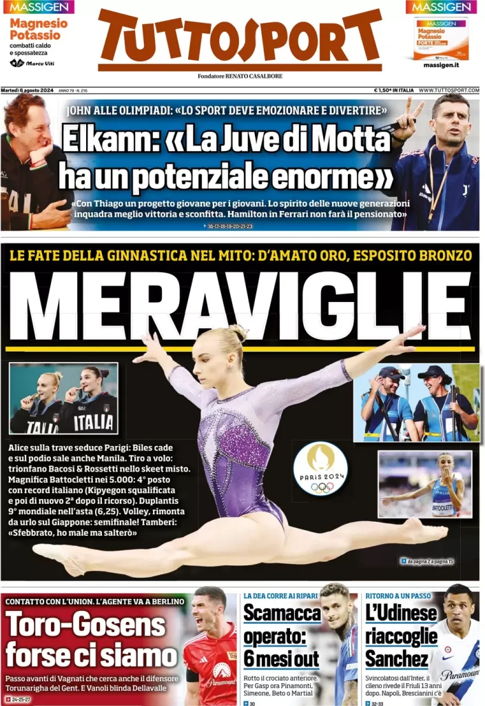 Rassegna stampa: prime pagine quotidiani sportivi - 6 agosto 2024 27 IMG 5697