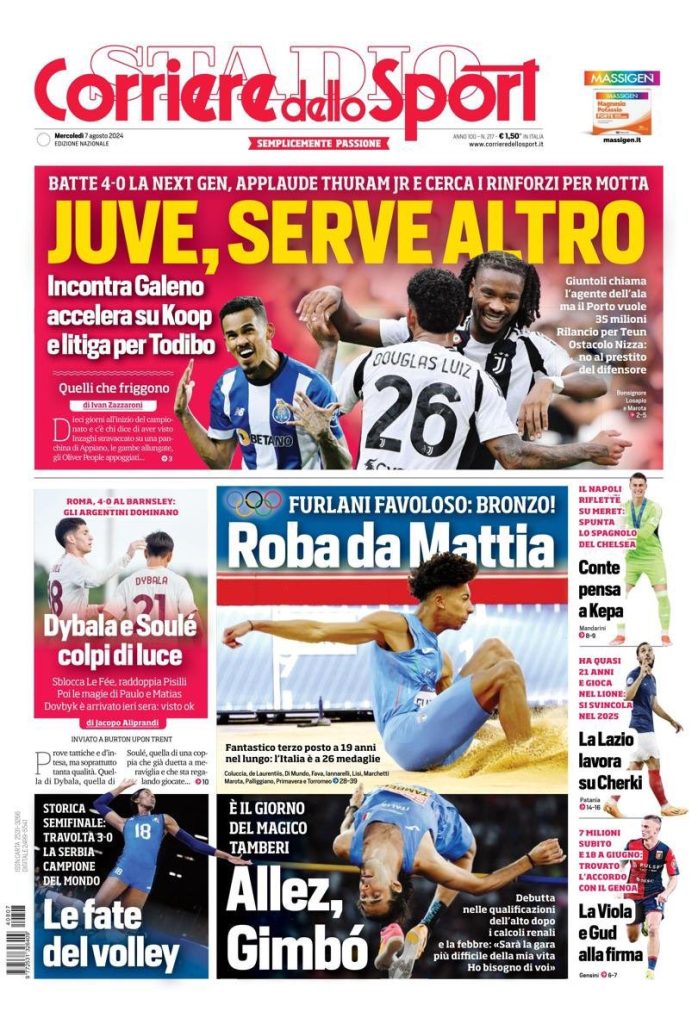 Rassegna stampa: prime pagine quotidiani sportivi - 7 agosto 2024 29 IMG 5767