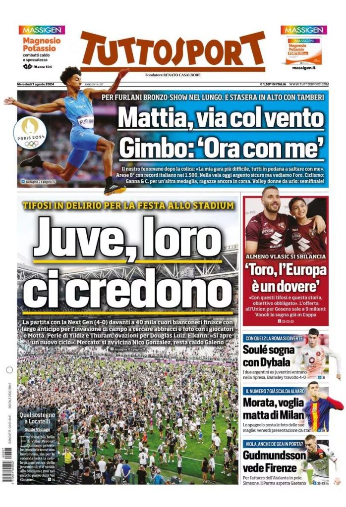 Rassegna stampa: prime pagine quotidiani sportivi - 7 agosto 2024 28 IMG 5768