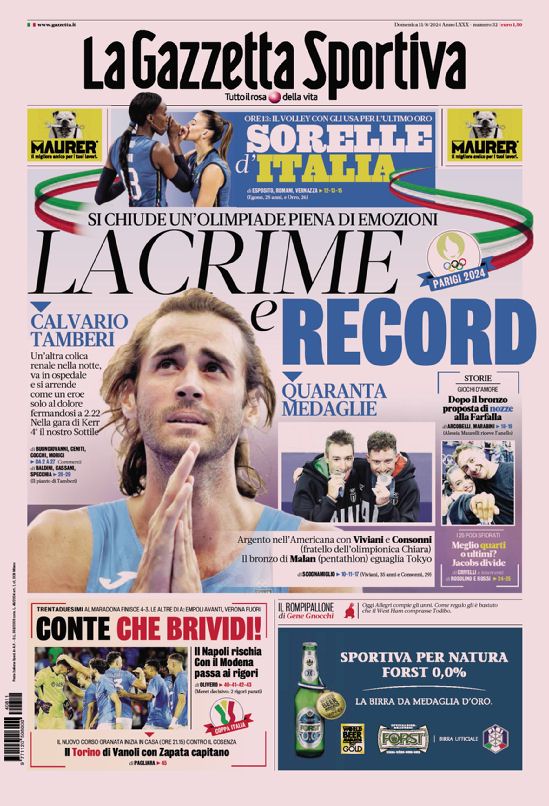 Rassegna stampa: prime pagine quotidiani sportivi - 11 agosto 2024 27 IMG 5871