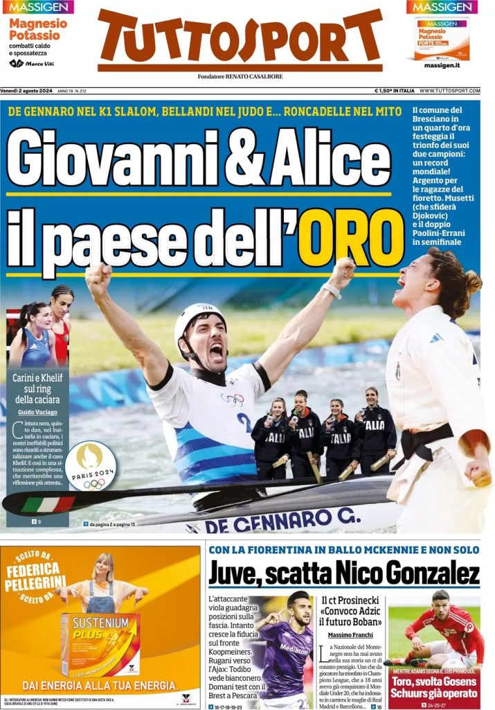 Rassegna stampa: prime pagine quotidiani sportivi - 2 agosto 2024 29 WhatsApp Image 2024 08 02 at 07.47.45