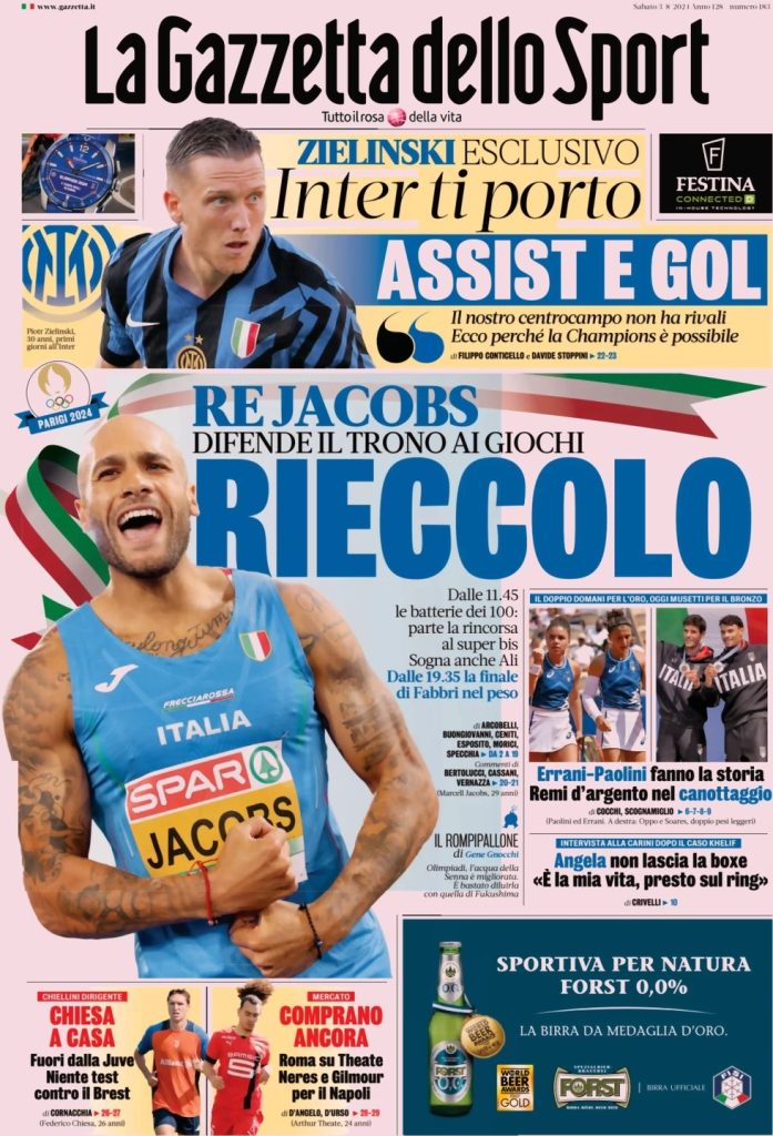 Rassegna stampa: prime pagine quotidiani sportivi - 3 agosto 2024 27 WhatsApp Image 2024 08 03 at 07.49.12