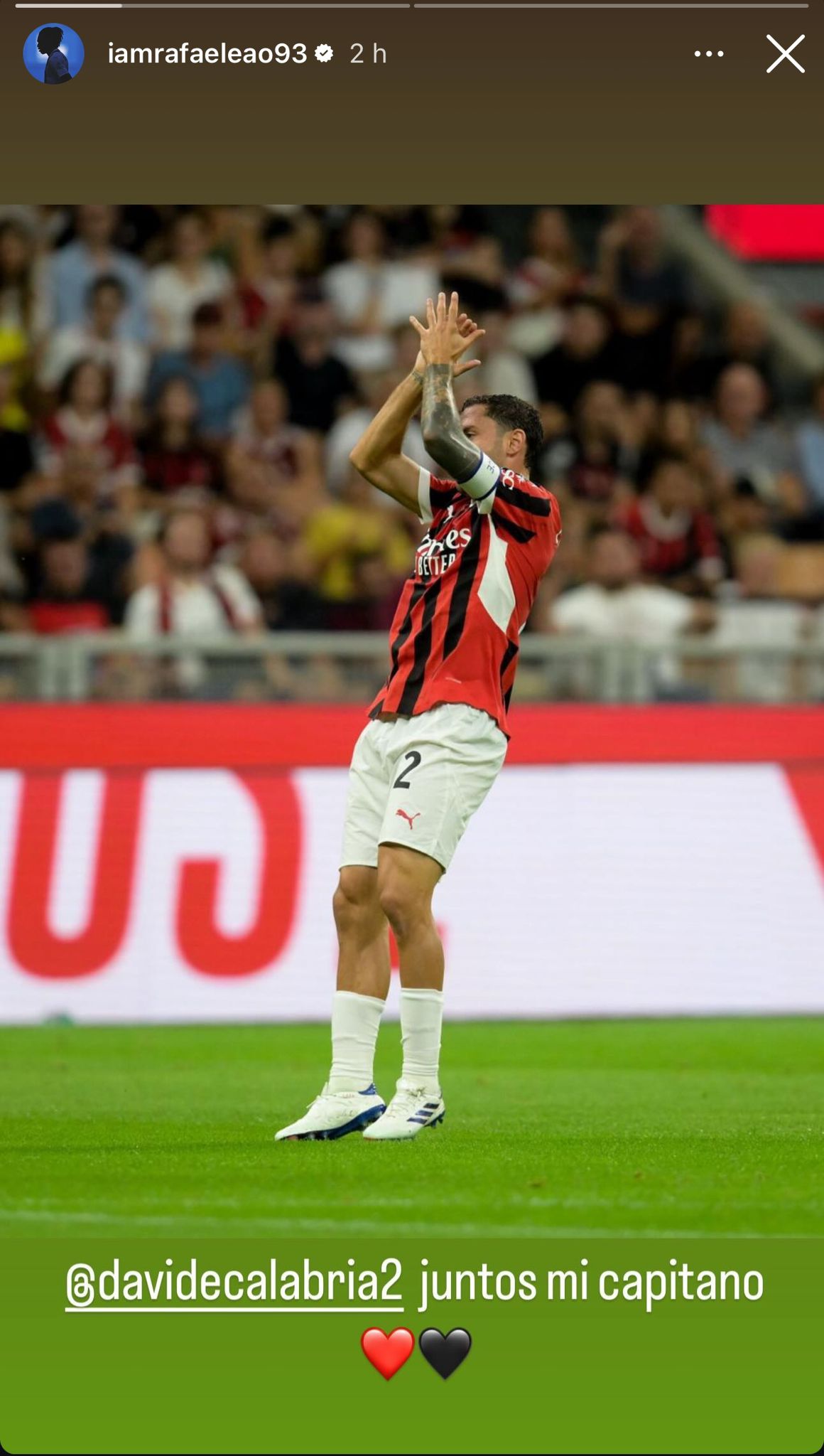 Leao DIFENDE Calabria dalle critiche: il MESSAGGIO social in soccorso del capitano rossonero - FOTO 29 WhatsApp Image 2024 08 19 at 17.00.24