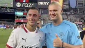 Terracciano e la foto con Haaland: il VIDEO dell’incontro dopo Milan Manchester City SCATENA i social