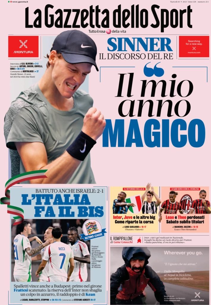 Rassegna stampa: prime pagine quotidiani sportivi - 10 settembre 2024 27 WhatsApp Image 2024 09 10 at 07.55.07