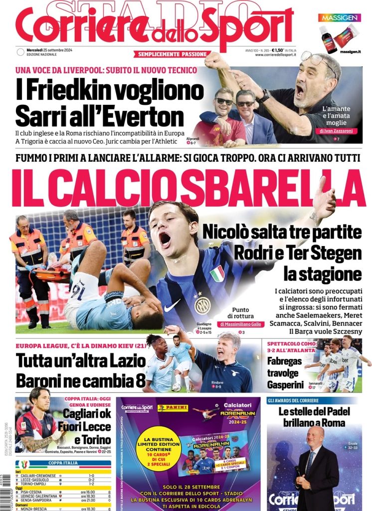 Rassegna stampa: prime pagine quotidiani sportivi - 25 settembre 2024 28 WhatsApp Image 2024 09 25 at 08.04.00