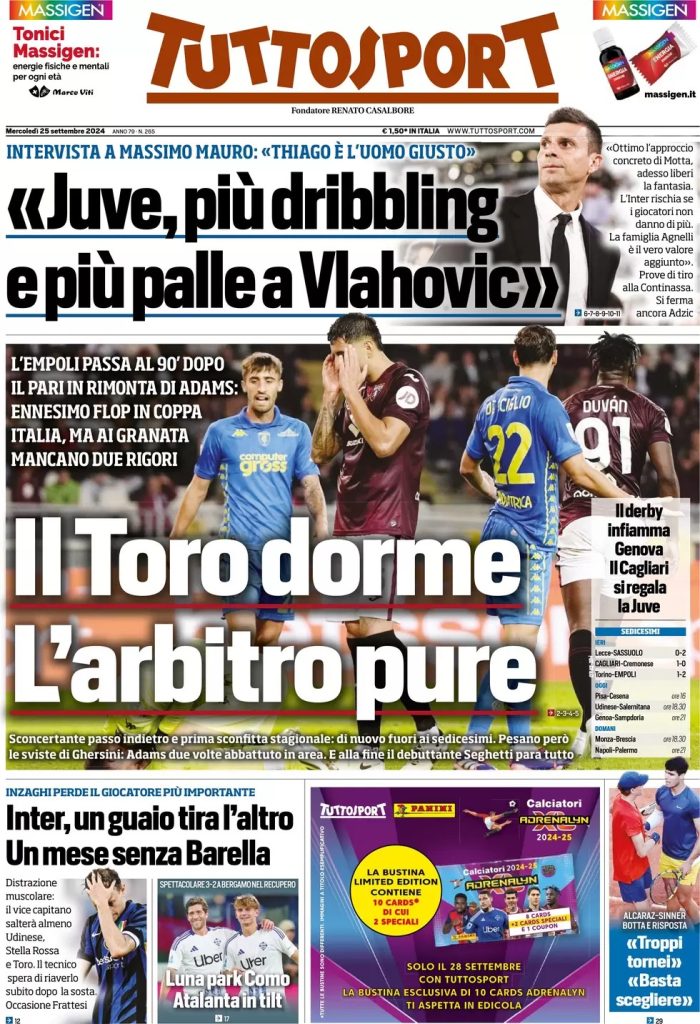 Rassegna stampa: prime pagine quotidiani sportivi - 25 settembre 2024 29 WhatsApp Image 2024 09 25 at 08.04.14