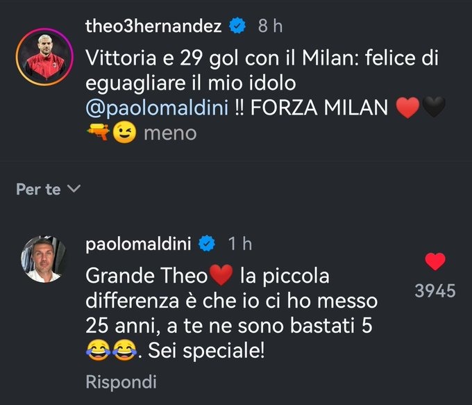 Maldini, messaggio da BRIVIDI per Theo Hernandez! Tifosi in ESTASI, il BELLISSIMO gesto dello storico capitano rossonero - FOTO 27 WhatsApp Image 2024 09 28 at 08.54.42