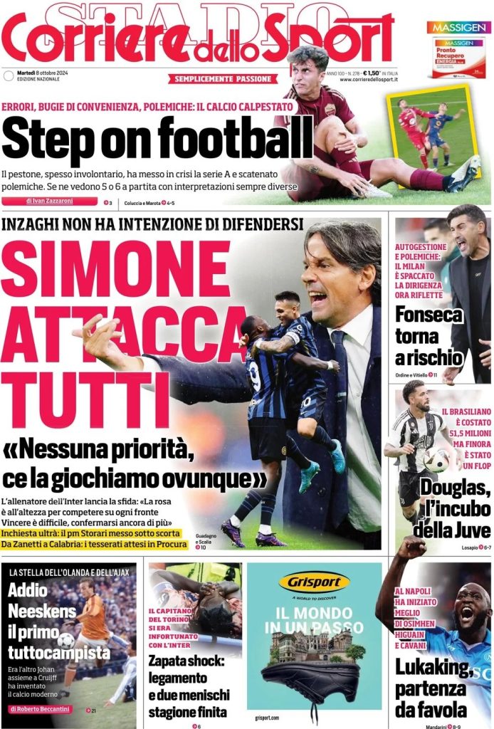 Rassegna stampa: prime pagine quotidiani sportivi - 8 ottobre 2024 28 WhatsApp Image 2024 10 08 at 08.02.58