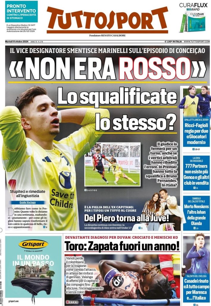 Rassegna stampa: prime pagine quotidiani sportivi - 8 ottobre 2024 29 WhatsApp Image 2024 10 08 at 08.03.23
