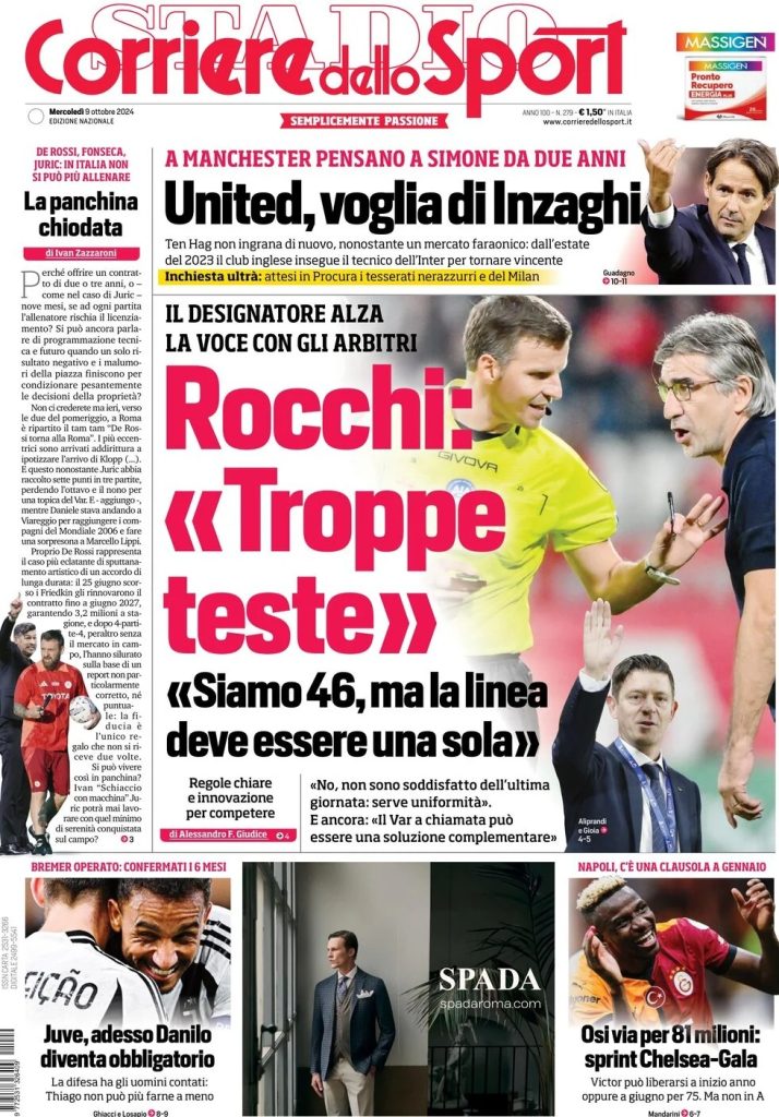 Rassegna stampa: prime pagine quotidiani sportivi - 9 ottobre 2024 28 WhatsApp Image 2024 10 09 at 07.55.52