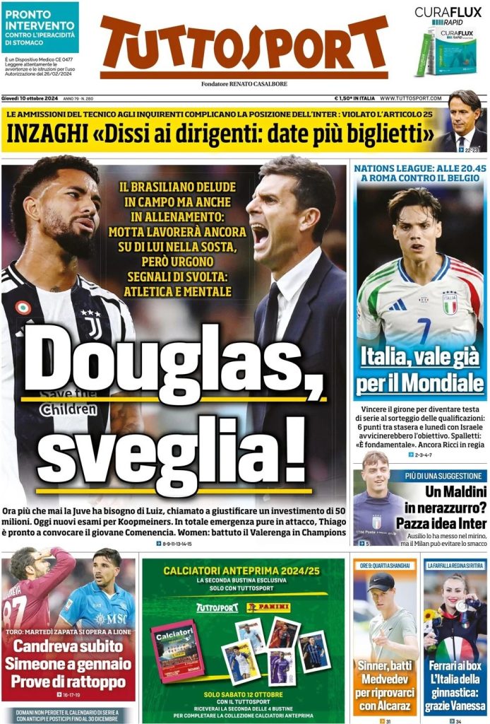 Rassegna stampa: prime pagine quotidiani sportivi - 10 ottobre 2024 29 WhatsApp Image 2024 10 10 at 08.00.42