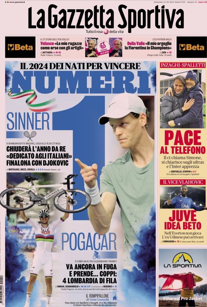 Rassegna stampa: prime pagine quotidiani sportivi - 13 ottobre 2024 27 WhatsApp Image 2024 10 13 at 08.00.25