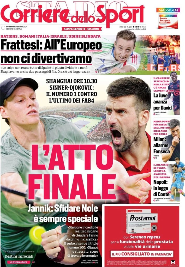 Rassegna stampa: prime pagine quotidiani sportivi - 13 ottobre 2024 28 WhatsApp Image 2024 10 13 at 08.01.17