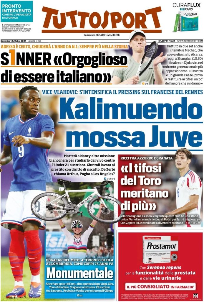 Rassegna stampa: prime pagine quotidiani sportivi - 13 ottobre 2024 29 WhatsApp Image 2024 10 13 at 08.01.50