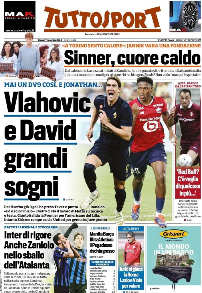 Rassegna stampa: prime pagine quotidiani sportivi - 7 novembre 2024 29 WhatsApp Image 2024 11 07 at 08.00.04