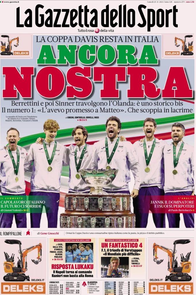 Rassegna stampa: prime pagine quotidiani sportivi - 25 novembre 2024 1 WhatsApp Image 2024 11 25 at 07.59.54