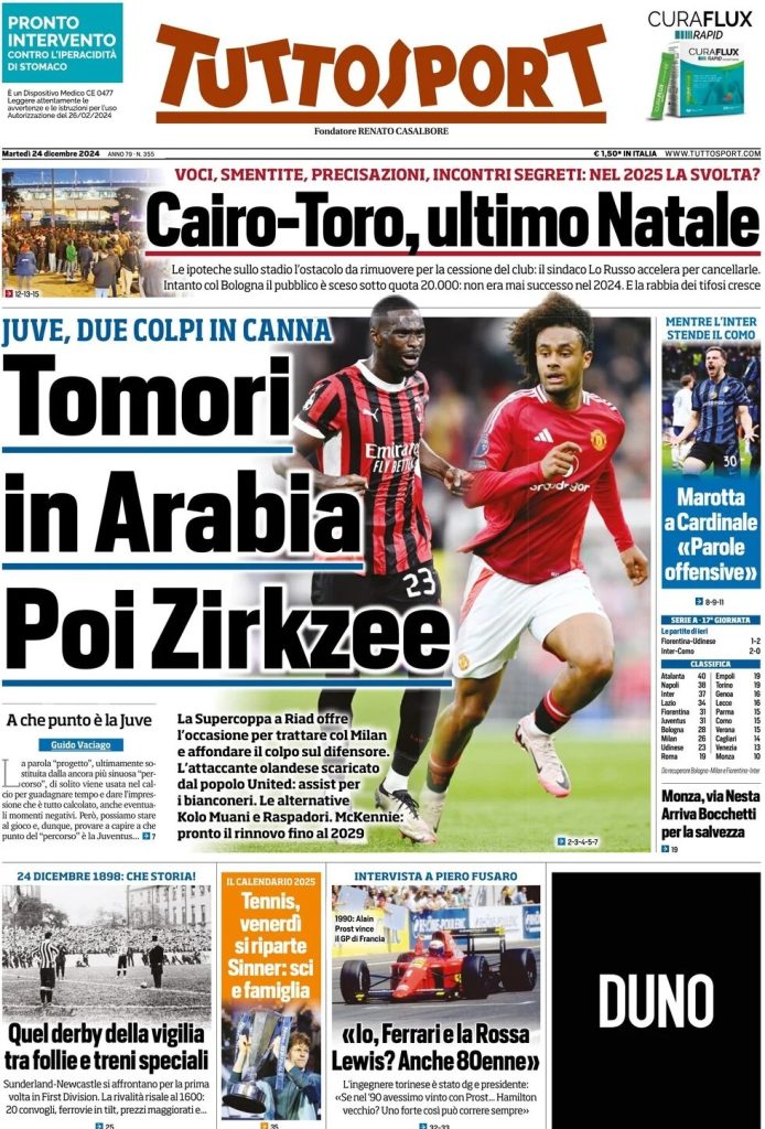 Rassegna stampa: prime pagine quotidiani sportivi - 24 dicembre 2024 29 WhatsApp Image 2024 12 24 at 08.07.25