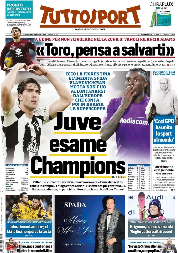 Rassegna stampa: prime pagine quotidiani sportivi - 29 dicembre 2024 28 WhatsApp Image 2024 12 29 at 08.08.43