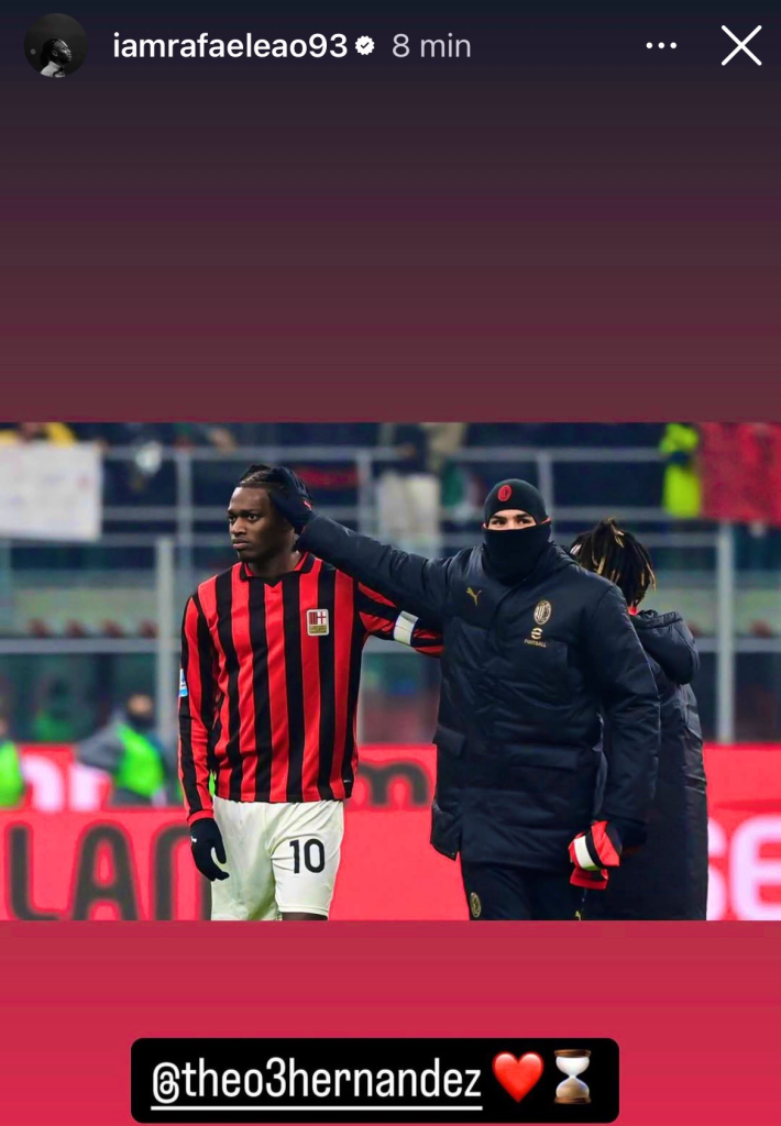 Leao Milan, il messaggio social del portoghese per Theo Hernandez, ieri in panchina per tutta la gara 27 image 3