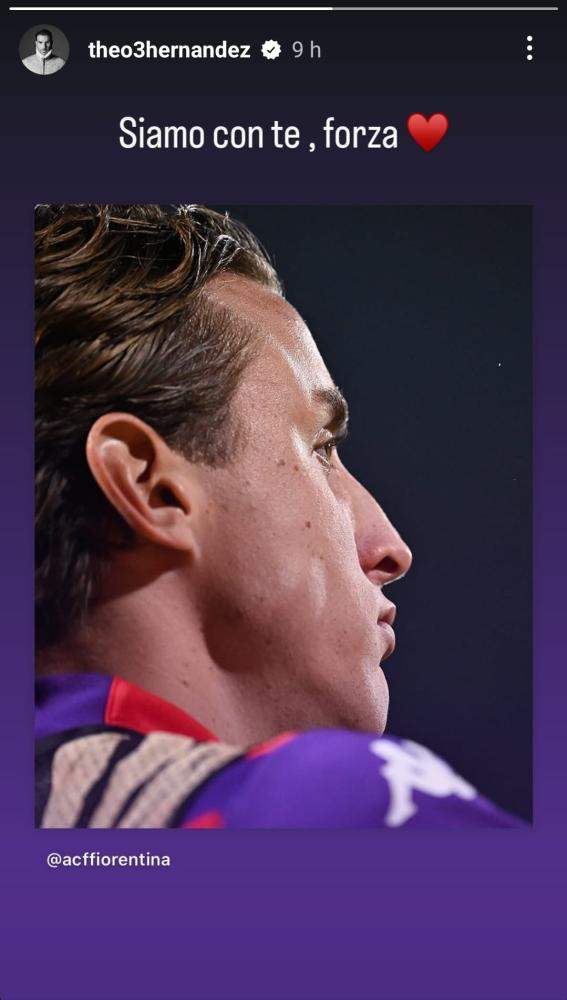 Malore Bove, il messaggio di sostegno da parte di Theo Hernandez 27 image