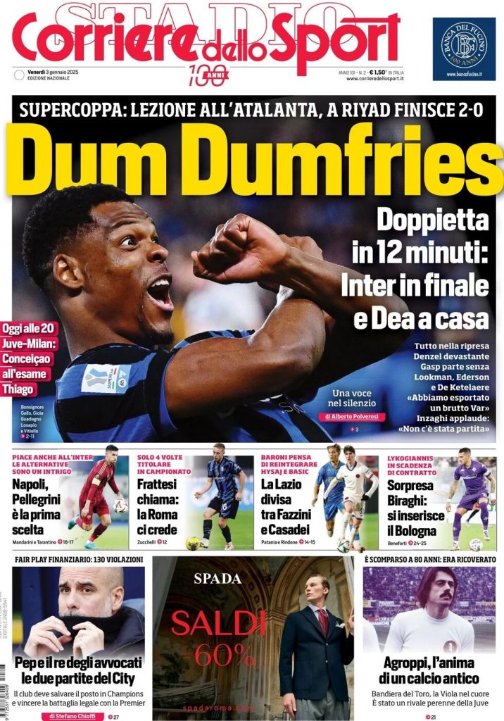 Rassegna stampa: prime pagine quotidiani sportivi - 3 gennaio 2025 28 WhatsApp Image 2025 01 03 at 08.04.54
