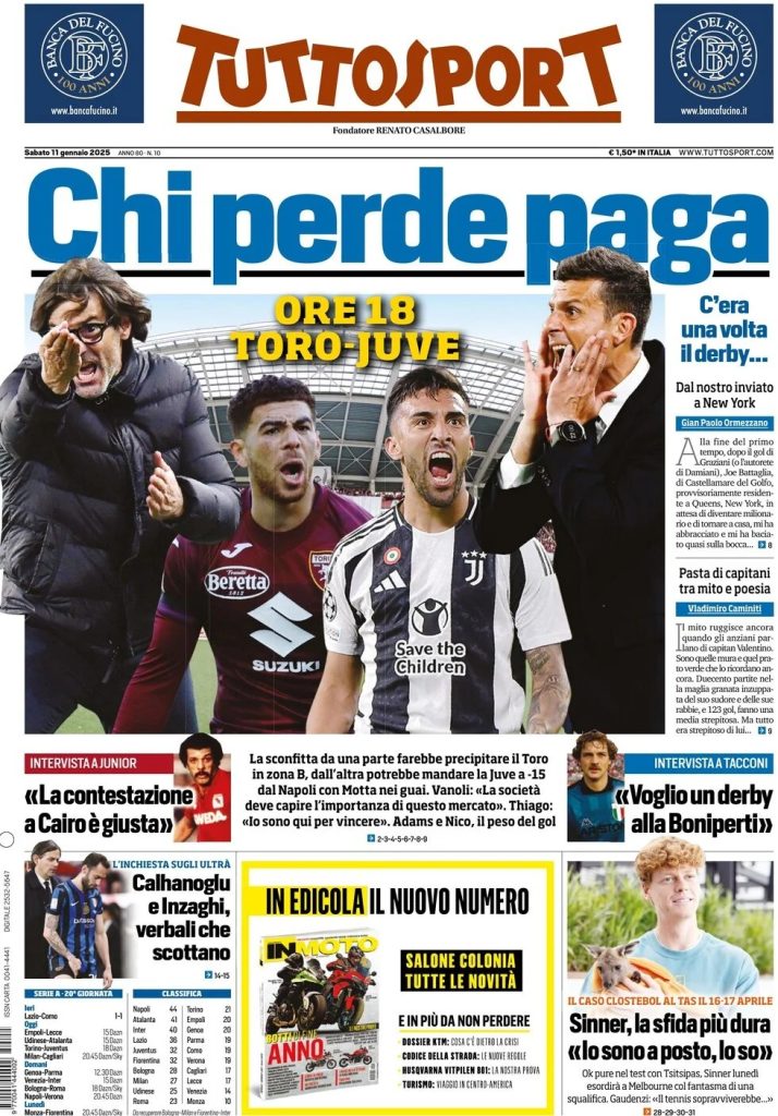 Rassegna stampa: prime pagine quotidiani sportivi - 11 gennaio 2025 29 WhatsApp Image 2025 01 11 at 07.58.39