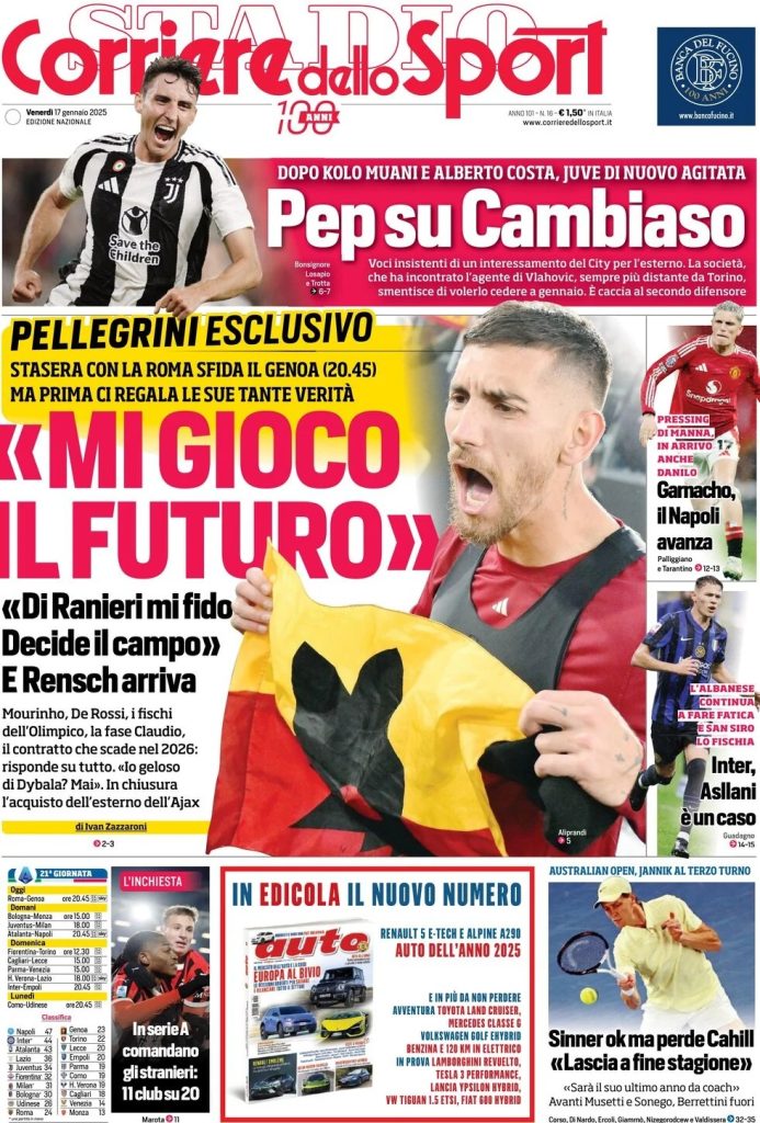 Rassegna stampa: prime pagine quotidiani sportivi - 17 gennaio 2025 28 WhatsApp Image 2025 01 17 at 08.02.14