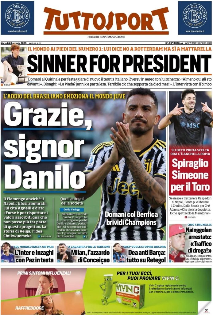 Rassegna stampa: prime pagine quotidiani sportivi - 28 gennaio 2025 29 WhatsApp Image 2025 01 28 at 08.08.37