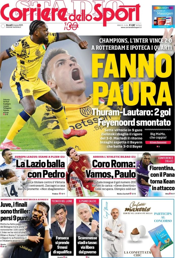 Prime pagine quotidiani sportivi - 6 marzo 2025 28 WhatsApp Image 2025 03 06 at 08.09.06