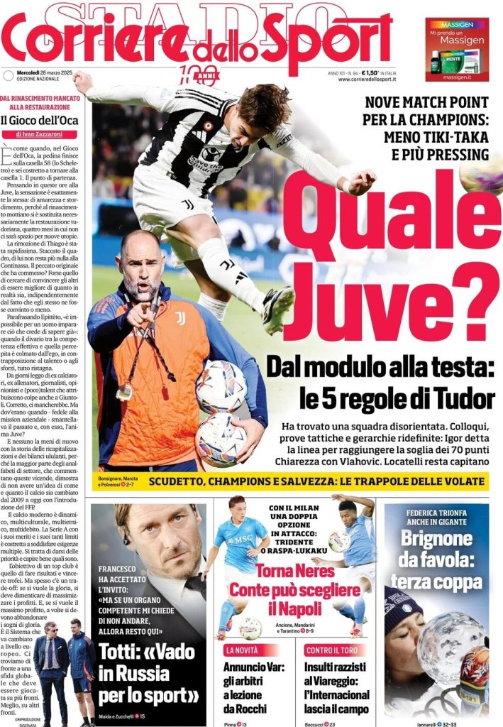 Prime pagine quotidiani sportivi - 26 marzo 2025 28 WhatsApp Image 2025 03 26 at 07.59.27