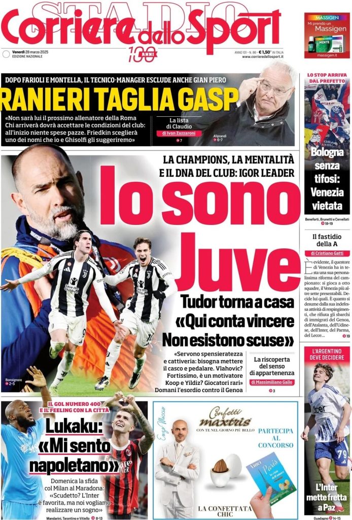 Prime pagine quotidiani sportivi - 28 marzo 2025 28 WhatsApp Image 2025 03 28 at 08.02.12