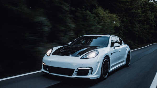 Sport car with black white autotuning