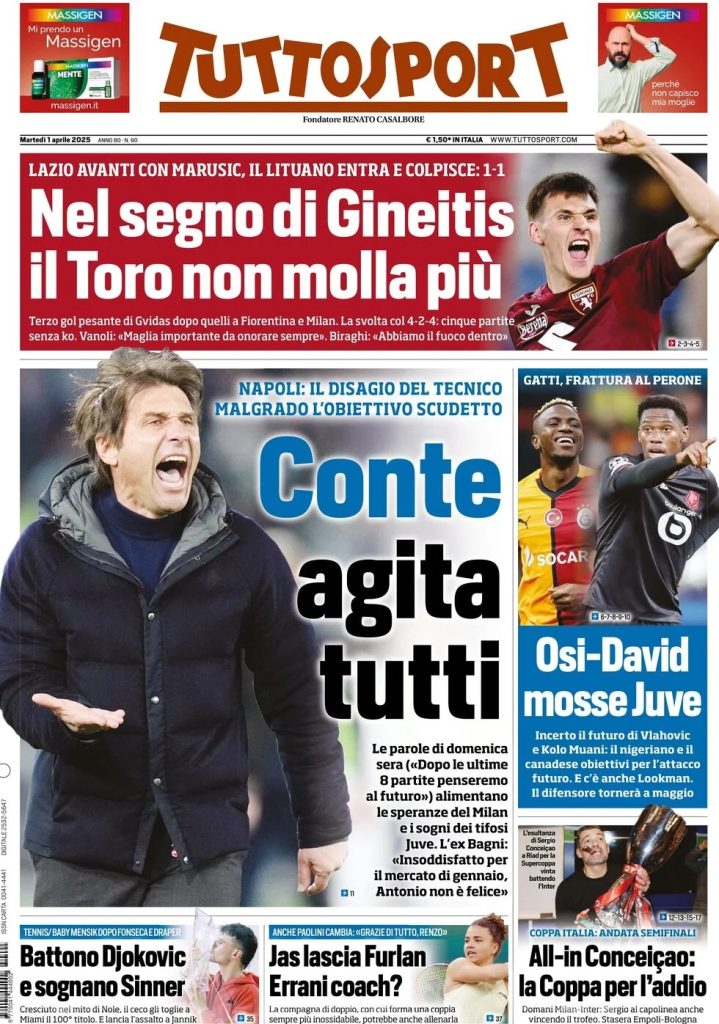 Prime pagine quotidiani sportivi - 1 aprile 2025 29 WhatsApp Image 2025 04 01 at 08.04.52